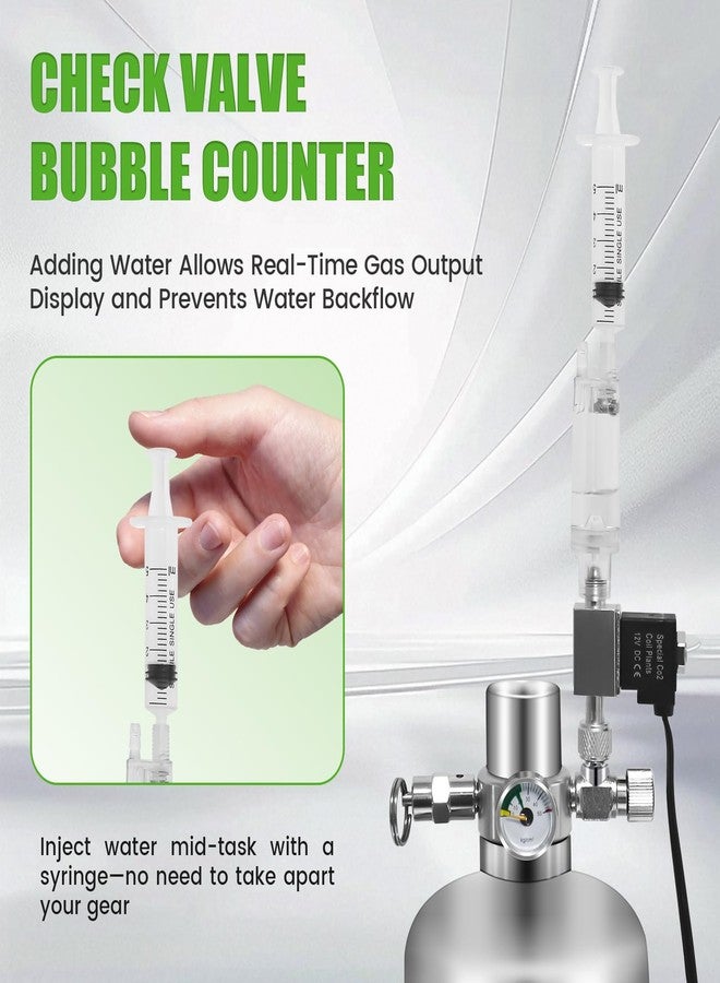 Enkreefi Aquarium Co2 System 2L with Double Switch Solenoid Valve, Co2 for Aquarium Plants with Adjustable Bubble Counter - Image 5